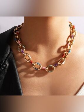 European In style Candy Color Dripping choker Necklace Enamel Drip